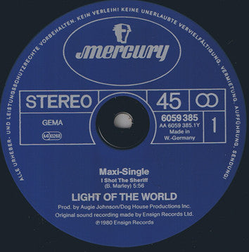 Light Of The World : I Shot The Sheriff / London Town (12", Maxi)