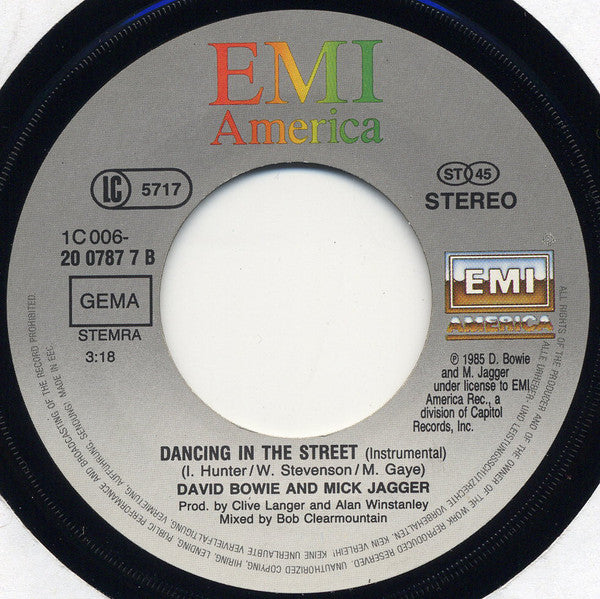 David Bowie And Mick Jagger : Dancing In The Street (7", Single)