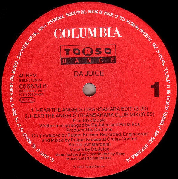 Da Juice : Hear The Angels (12")