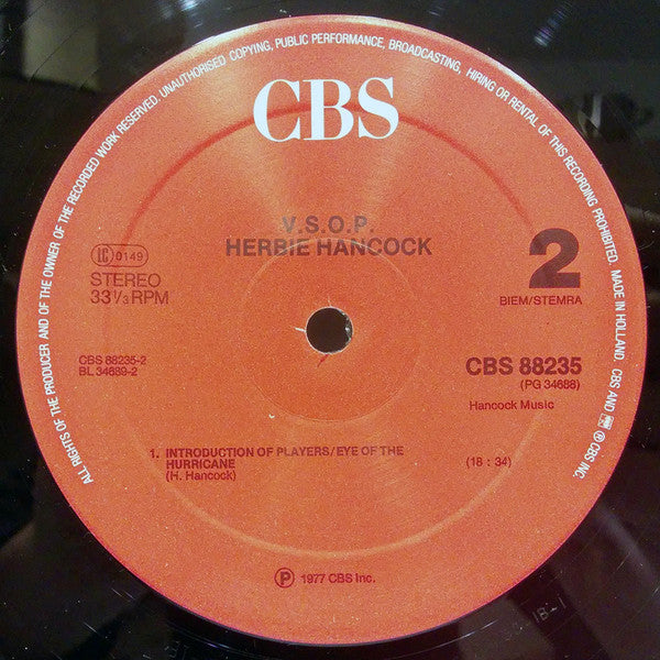 Herbie Hancock : V.S.O.P. (2xLP, Album, RE)