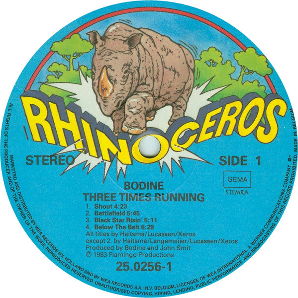 Bodine : Three Times Running (LP, Album)