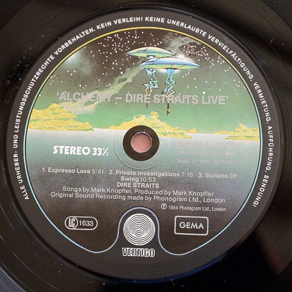 Dire Straits : Alchemy - Dire Straits Live (2xLP, Album, Gre)