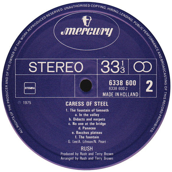 Rush : Caress Of Steel (LP, Album, Gat)