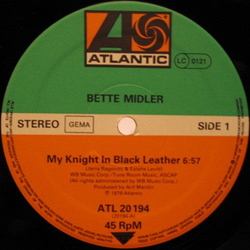 Bette Midler : My Knight In Black Leather (12", Single, Ltd)