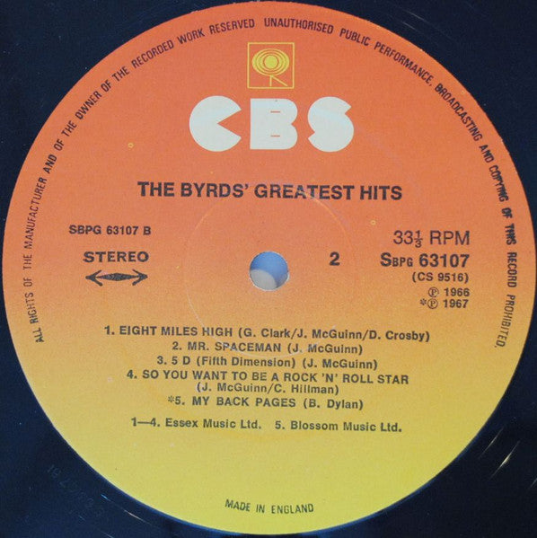 The Byrds : The Byrds' Greatest Hits (LP, Comp, RE)