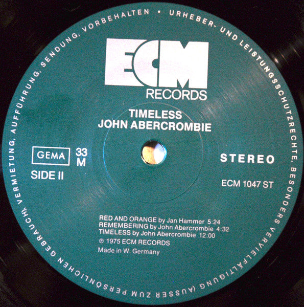 John Abercrombie, Jan Hammer, Jack De Johnette* : Timeless (LP, Album, RE, RP)