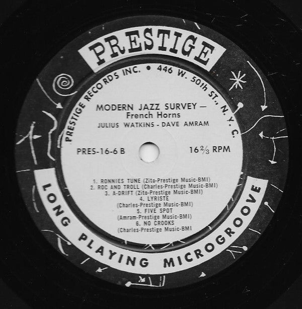 Pepper Adams, Cecil Payne, Julius Watkins, Dave Amram* : Modern Jazz Survey 2 / Baritones & French Horns (LP, Mono)
