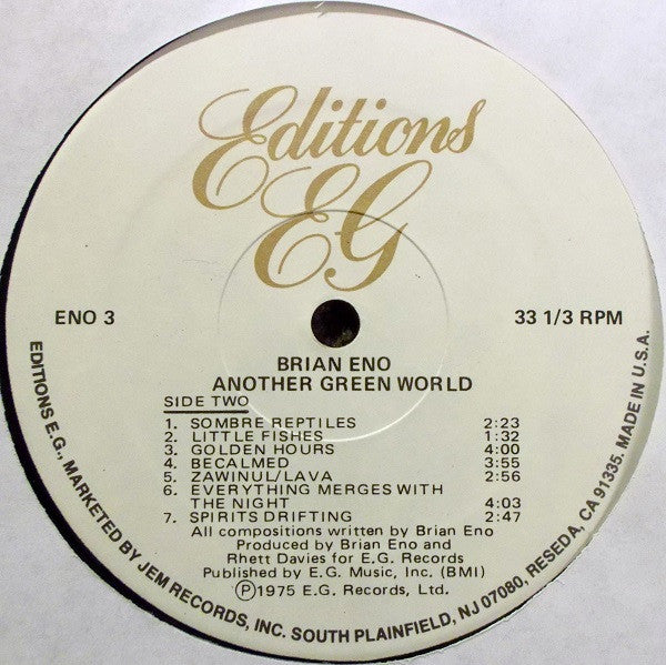 Eno* : Another Green World (LP, Album, RE, Hub)