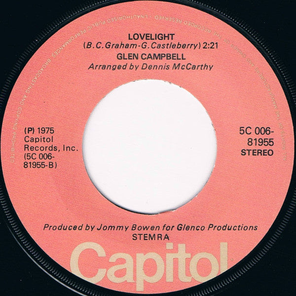 Glen Campbell : Rhinestone Cowboy (7", Single, Smo)