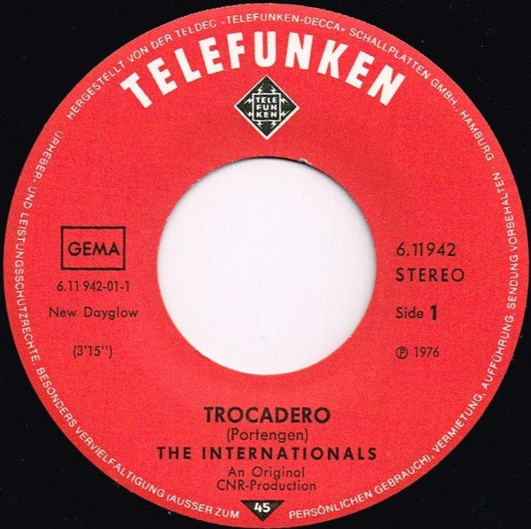The Internationals (11) : Trocadero (7", Single)
