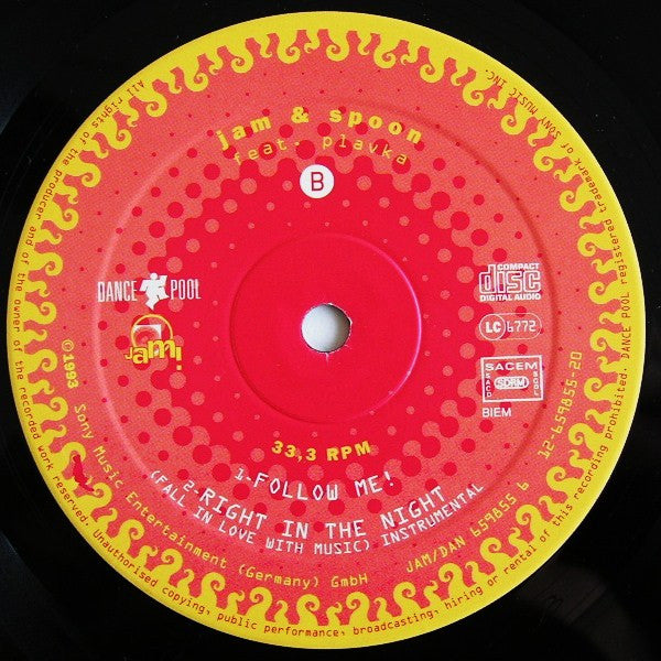 Jam & Spoon Feat. Plavka : Right In The Night (Fall In Love With Music) (12")