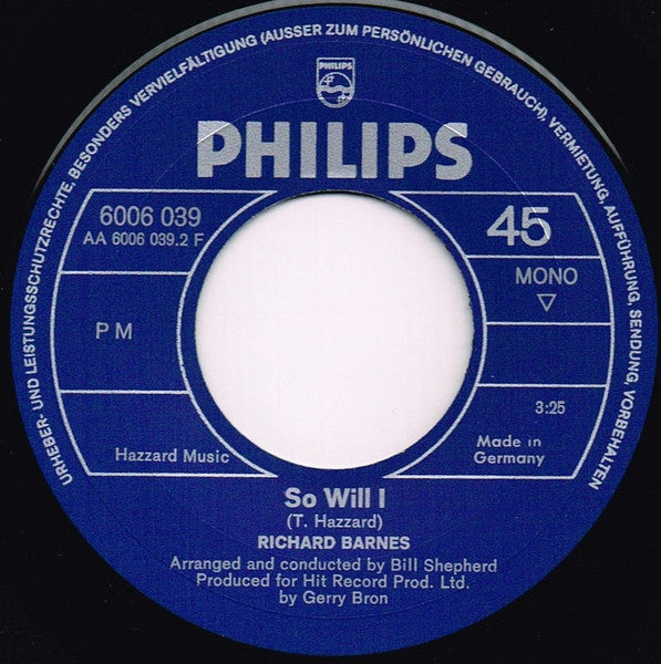 Richard Barnes : Go North (7", Single, Mono)