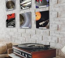 Acryl LP Houders voor de Muur. Ophangsysteem - Transparant