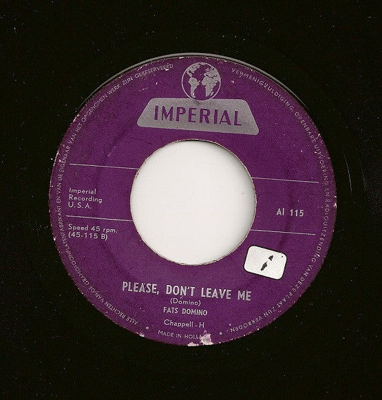 Fats Domino : Bo Weevil / Please Don't Leave Me (7", Single)
