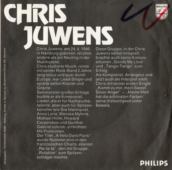 Chris Juwens : Komm Zu Mir, Mein Sweet Silver Angel (7", Single)