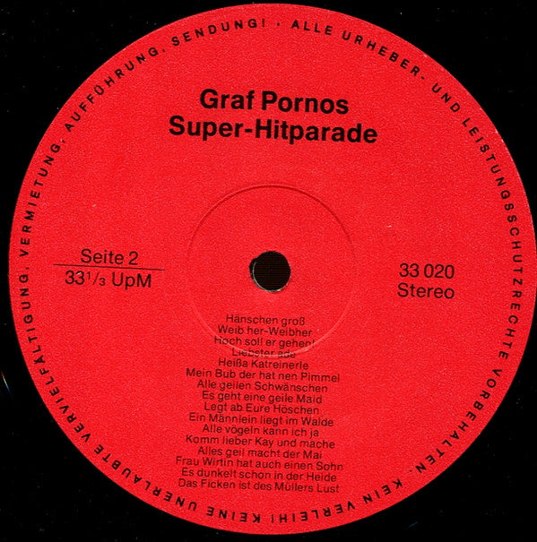 Leo, Poldi Und Coco : Graf Porno's Super-Hit-Parade (LP)