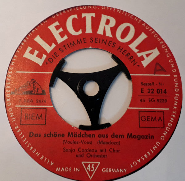 Sonja Cordeau : Adam / Das Schöne Mädchen Aus Dem Magazin (7", Single)