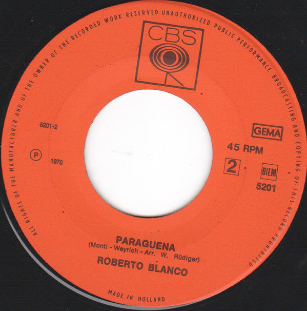 Roberto Blanco : Ave Maria No Morro (7", Single)