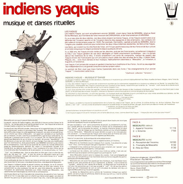 Yaqui : Musique Et Danses Rituelles (LP)