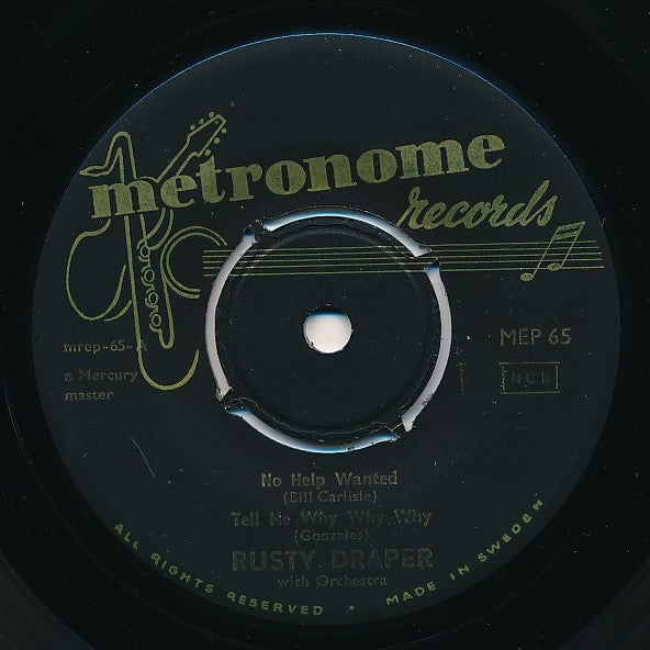 Rusty Draper : Gambler's Guitar / Free Home Demonstration / Tell Me Why Why Why / No Help Wanted (7", EP)