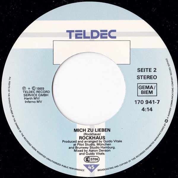 Rockhaus : Tanzen (Mitten Im November) / Mich Zu Lieben (7", Single)