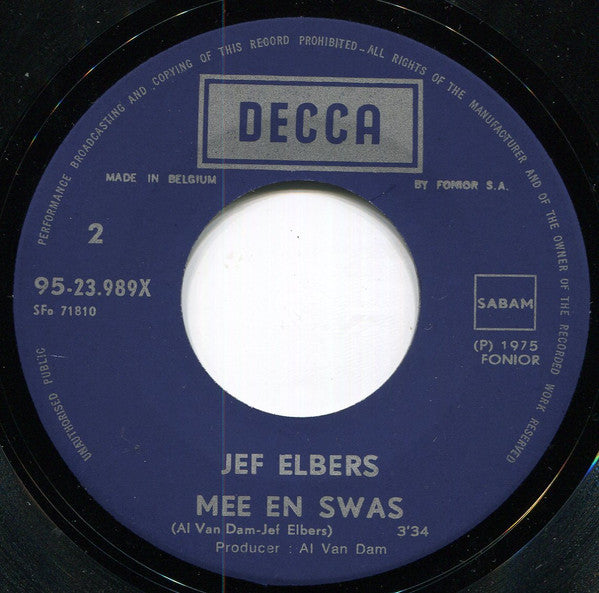 Jef Elbers : Op M'n Mansarde (7")