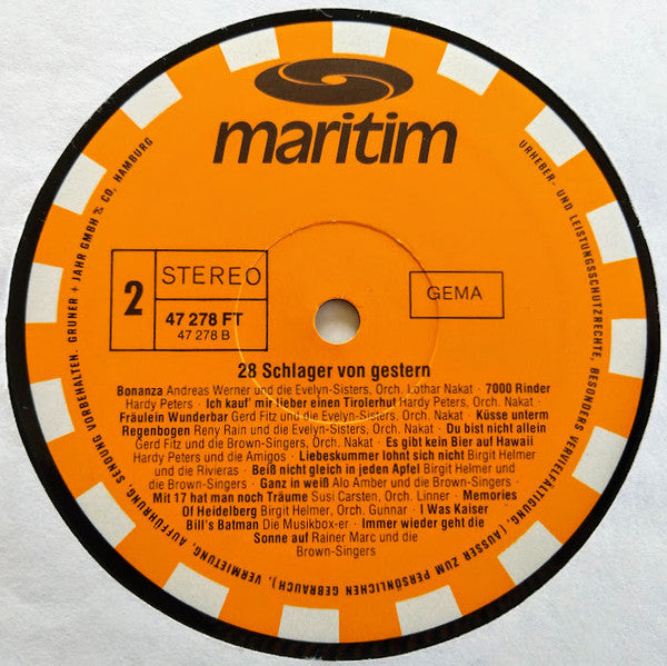 Various : 28 Schlager Von Gestern (LP, Comp)