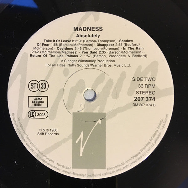 Madness : Absolutely (LP, Album, RE)