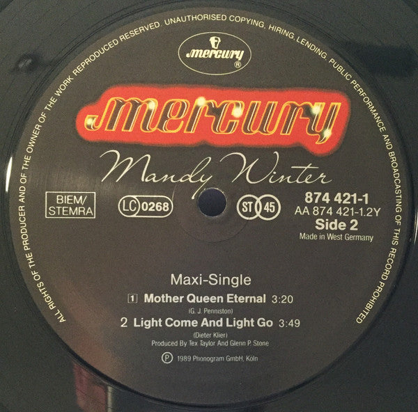 Mandy Winter : Light Come And Light Go (12")