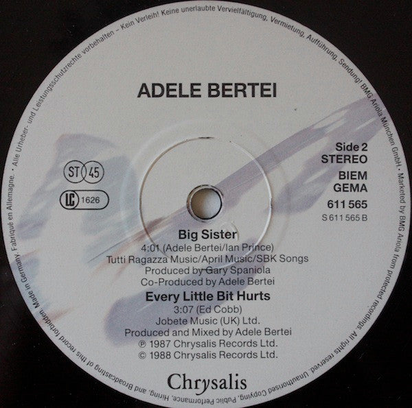 Adele Bertei : Little Lives, Big Love (12", Maxi)