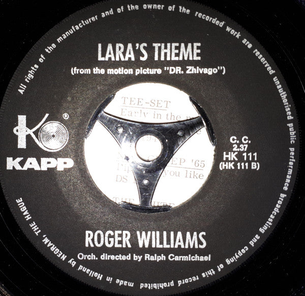 Roger Williams (2) : Born Free (7", Single)