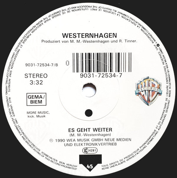 Westernhagen* : Freiheit (Live) (7", Single, Sol)