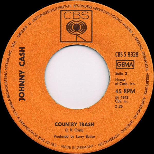 Johnny Cash : Oney / Country Trash (7", Single)