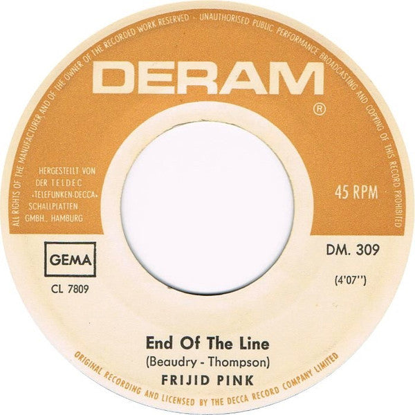 Frijid Pink : Sing A Song For Freedom (7", Single, Mono)