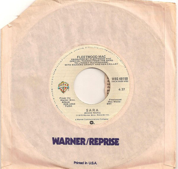 Fleetwood Mac : Sara (7", Single, Styrene, All)