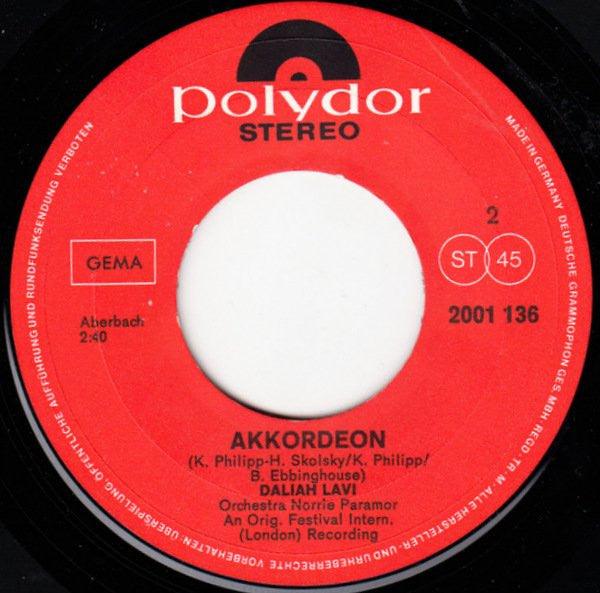 Daliah Lavi : Wer Hat Mein Lied So Zerstört, Ma? (7", Single)