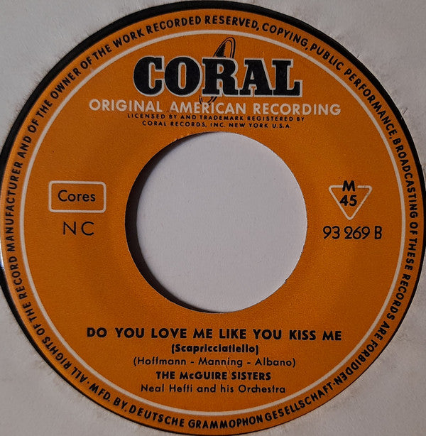 McGuire Sisters : Volare (Nel Blu Dipinto Di Blu) (7", Mono)