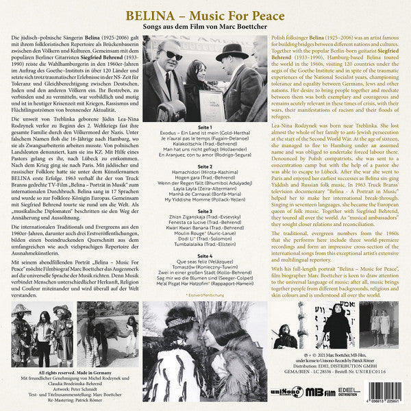 Belina : Music For Peace (2xLP, Comp, Ltd, RM)