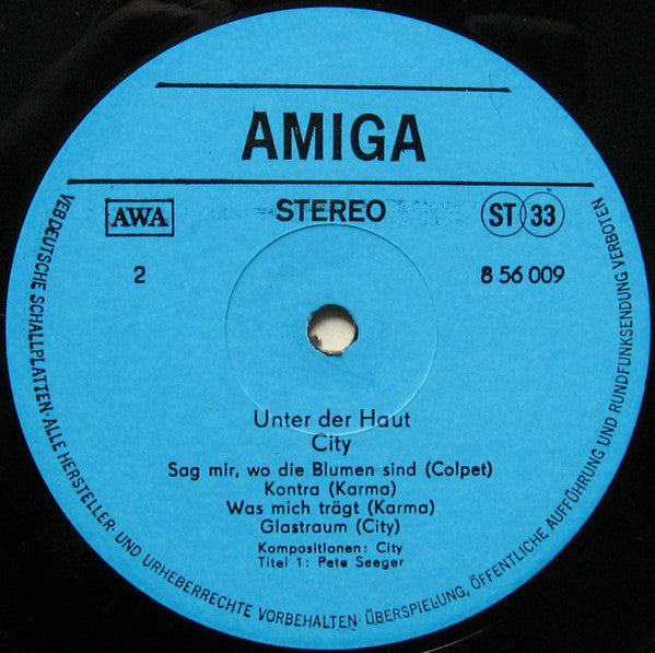 City (3) : Unter Der Haut (LP, Album)