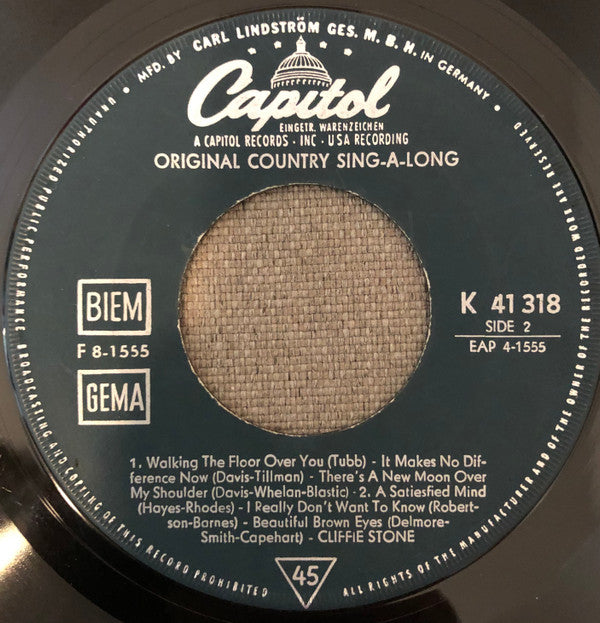Cliffie Stone : Original Country Sing-A-Long (7", EP)