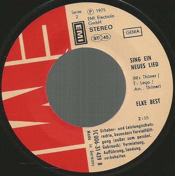 Elke Best : Hey, Mr. Musicman / Sing Ein Neues Lied (7", Single)