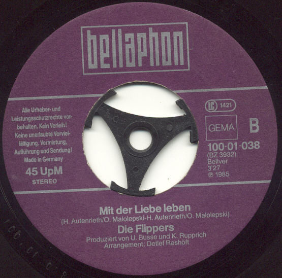 Die Flippers : Auf Rote Rosen Fallen Tränen (7", Single)
