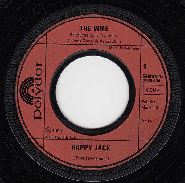 The Who : Happy Jack / Pictures Of Lily (7", Single, RE)
