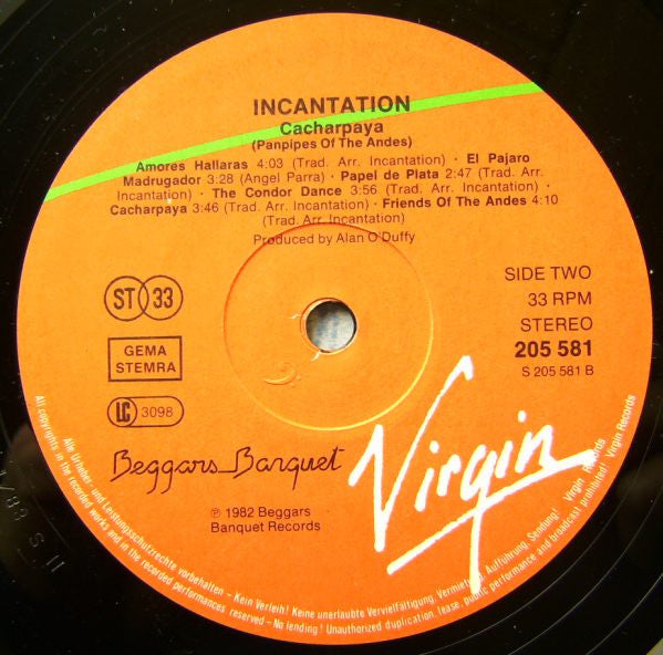 Incantation (2) : Cacharpaya (Panpipes Of The Andes) (LP)
