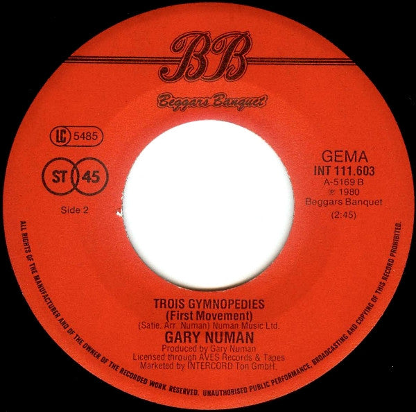 Gary Numan : We Are Glass (7", Single)