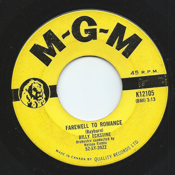Billy Eckstine : La De Do De Do / Farewell To Romance (7")