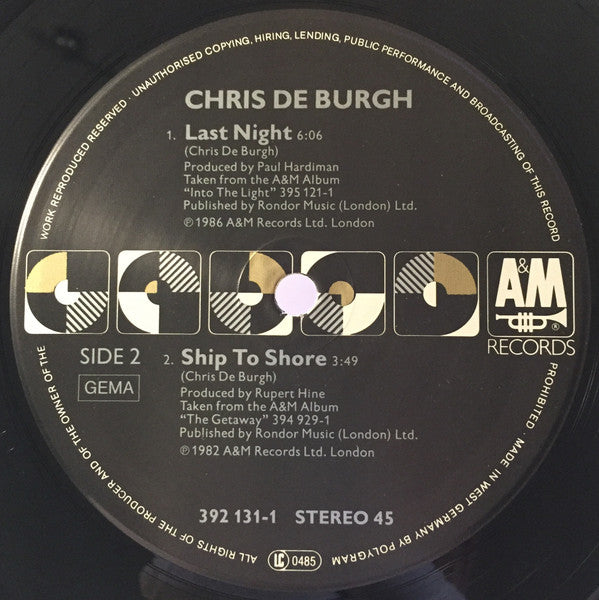 Chris de Burgh : Say Goodbye To It All (12")