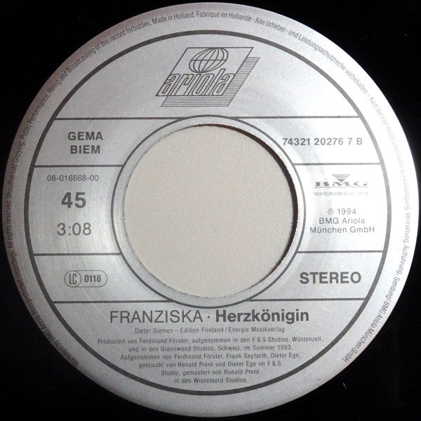 Franziska* : Wenn Du Glaubst (7", Single)