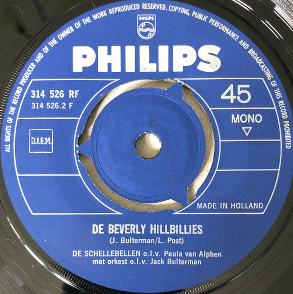 Anni Lindeboom met De Schellebellen o.l.v. Paula van Alphen : Vrouwtje Bezemsteel / De Beverly Hillbillies (7", Single, Mono)