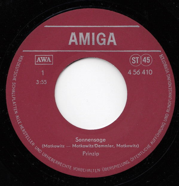 Prinzip : Sonnensage / So Kann's Nicht Weitergehn (7", Single)